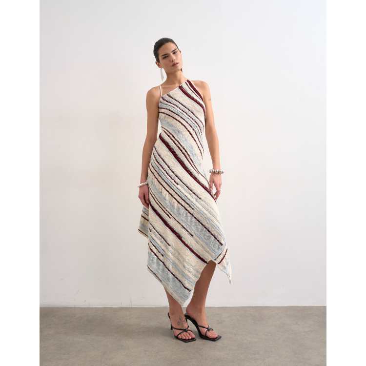 stripe one shoulder asymmetric hem midi dress lauren ralph lauren Topshop knitted full skirt in ecru Lining:Line front bodice catching asymmetric hem adds Import_0425 Stacees Strapless Ruffles Tulle
