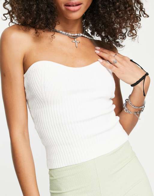 Mordani White Knit Strapless Top – Beginning Boutique