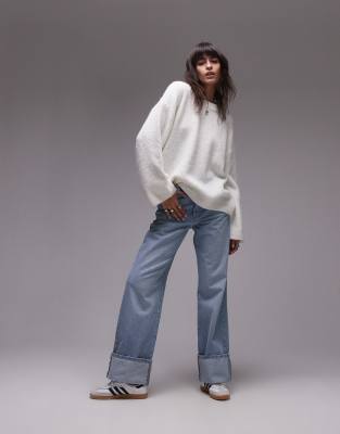 トップス ANDMARY Fluffy loose knit white Fluffy loose knit