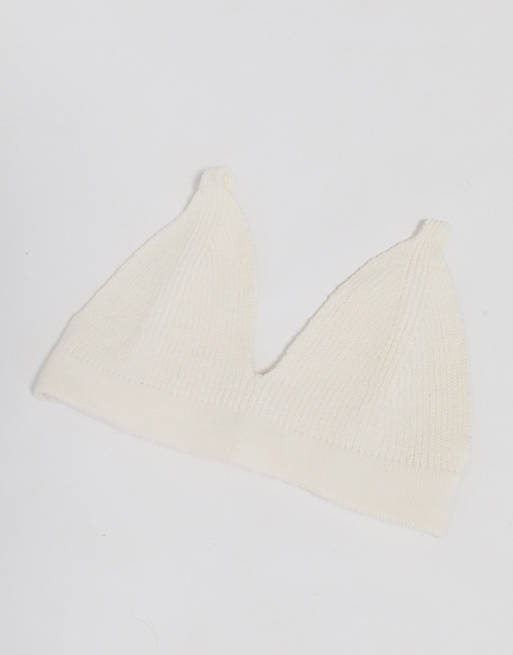  Topshop knitted bralet in cream co-ord 