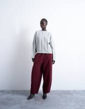 Topshop knitted cable and wide rib jumper in grey