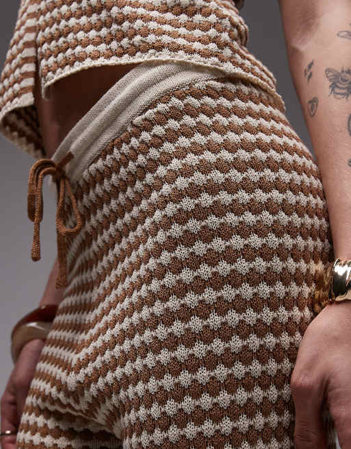 Topshop knitted check pattern pants (part of a set), 3 of 4