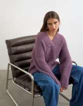 Topshop knitted chunky shawl collar jumper in bruised purple