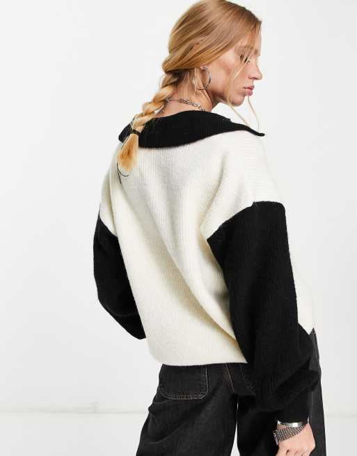 Topshop color block sweater sale
