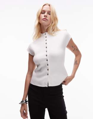 Topshop Knitted Compact Cap Sleeve Vest