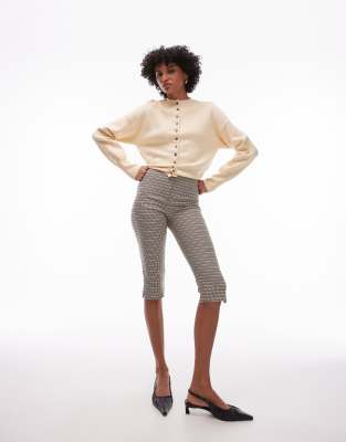 Shop Topshop knitted compact fitted waist cardigan in buttermilk Online – Trendy & Affordable Fashion
