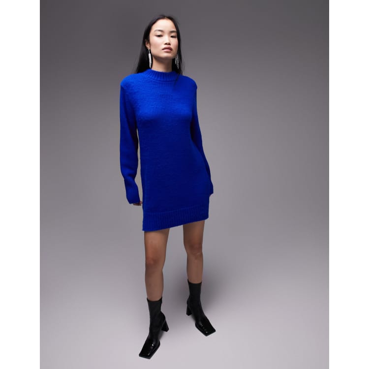 Royal blue outlet turtleneck dress