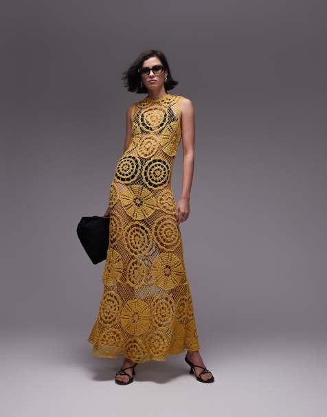 V-Neck Summer Women Dress Yellow Knitted Maxi Dress Casual Long