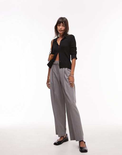 Topshop knitted fine gauge collar cardigan in black, 3 of 4