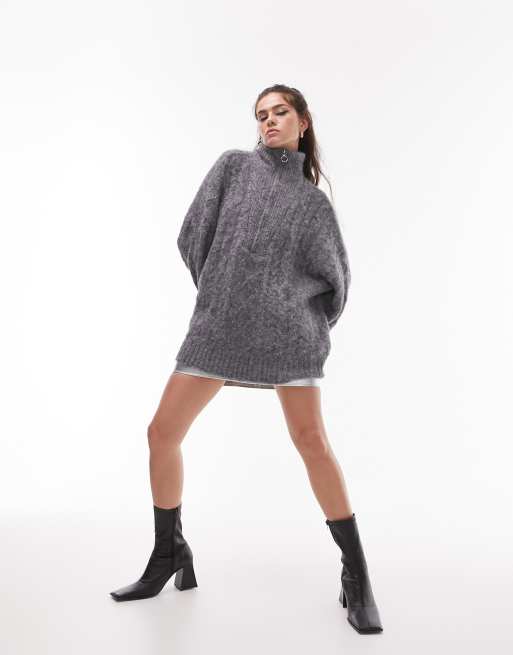 Topshop fluffy 2025 zip jumper