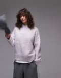 [Topshop] Topshop knitted fluffy relaxed jumper in lilac-Purple M LILAC
