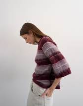 Topshop knitted half sleeve stripey t-shirt