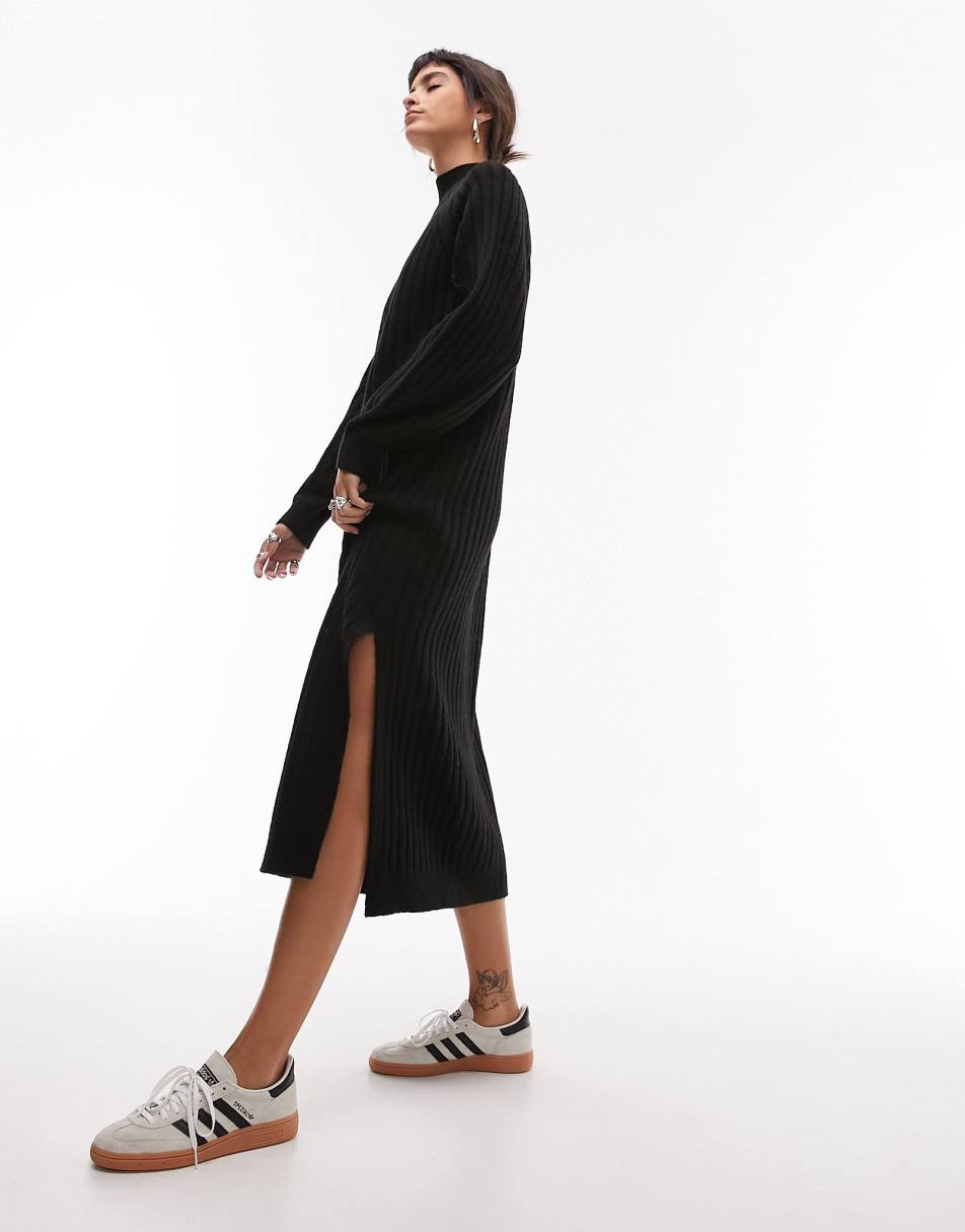 Topshop Tailored belted blazer dress in black