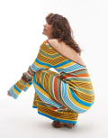 [Topshop] Topshop knitted maxi dress with scoop back in multi stripe M Multi