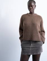 Topshop knitted mid ultimate jumper in brown