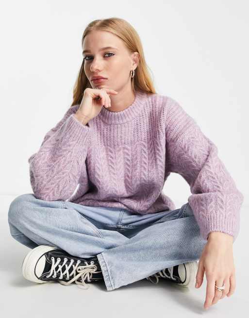 Topshop knitted mix stitch jumper