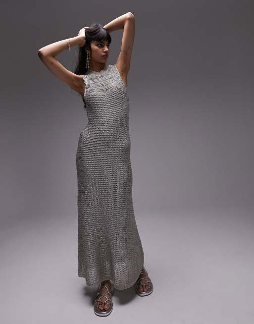 Silver metallic dress on sale zara