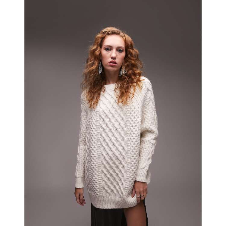 Oversized cream knit jumper sale
