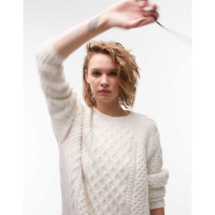 Cream cable sweater on sale