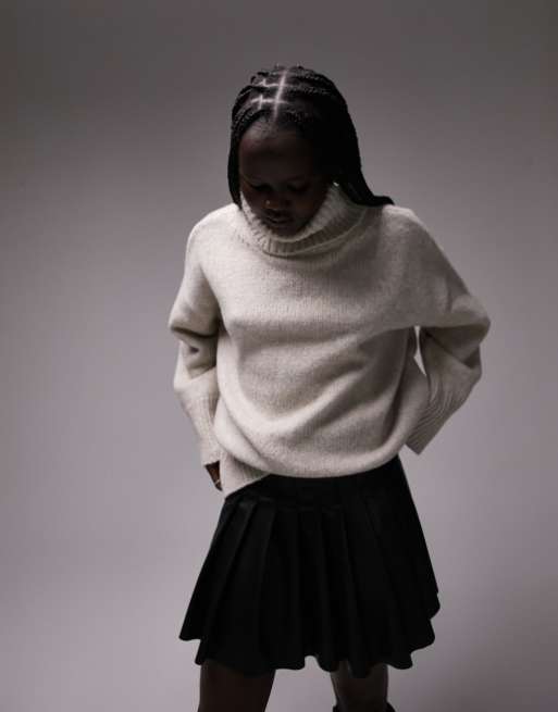 Oversized white hotsell roll neck jumper