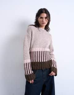 Knitted plated jumper in pink