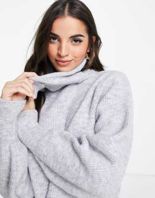 topshop grey roll neck jumper