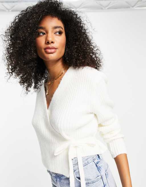 White on sale wrap jumper