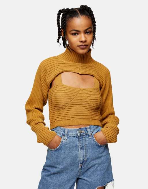 knitted ribbed top