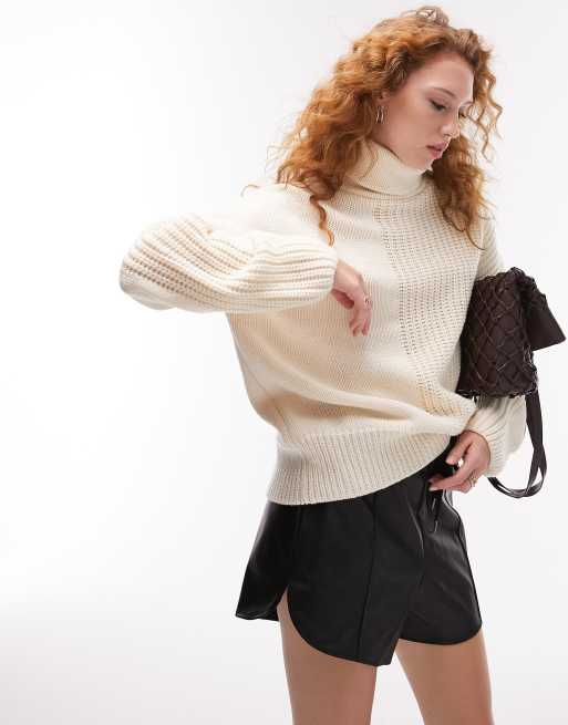 Cream chunky roll neck on sale jumper