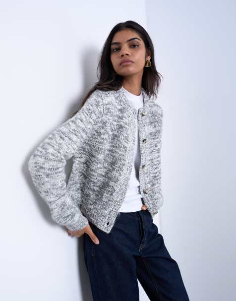 Topshop knitted salt and pepper cardigan - view 1