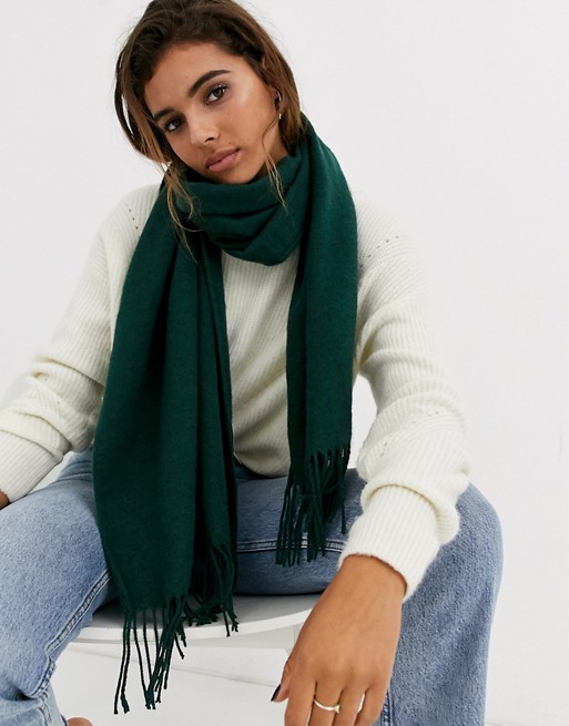 Topshop knitted scarf in green