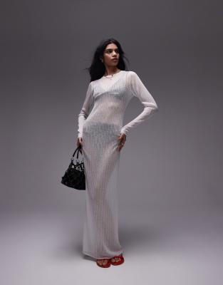 topshop ivory dress knitted sheer maxi in date:2026-05-31-US