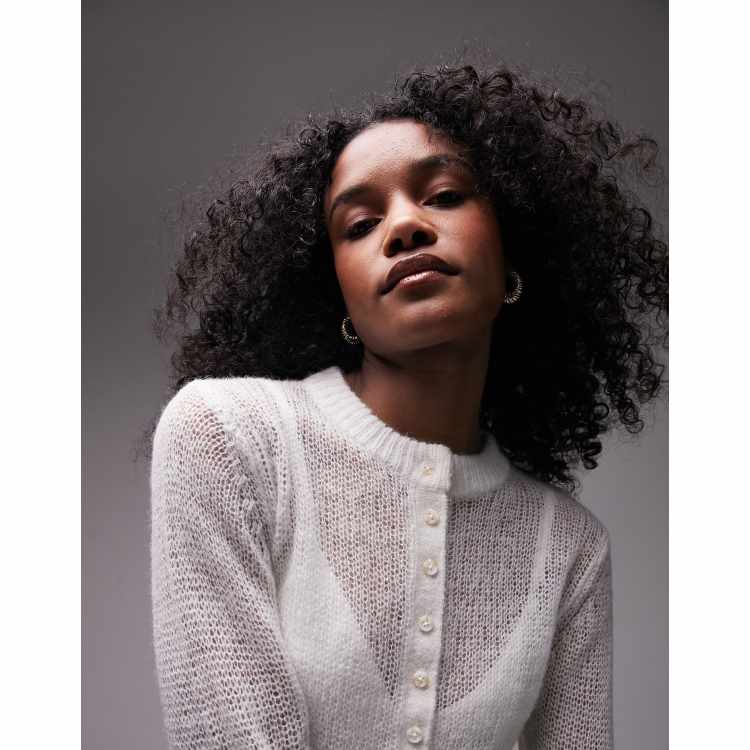 トップス EAPHI LOGO SHEER KNIT CARDIGAN 205975815-1-ivory?$n_750w$&wid