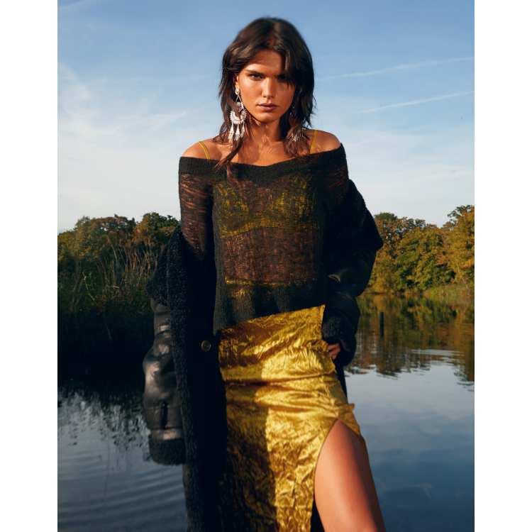 Gold deals jumper topshop
