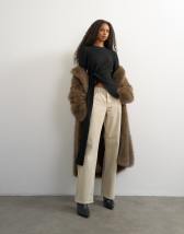 Topshop knitted side tie jumper with wool in black 
