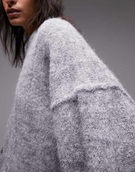 Fluffy grey outlet jumper