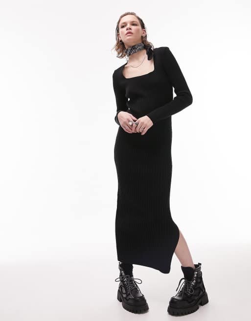 Topshop square neck dress store