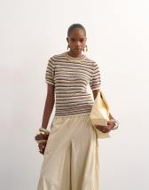 Topshop knitted stripe co-ord top in multi