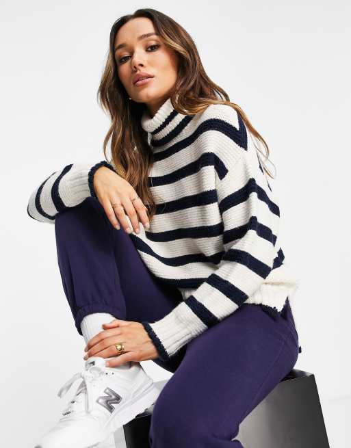 Striped polo outlet neck jumper