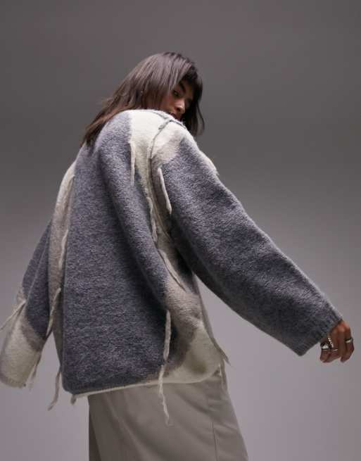 Colorblock knit pullover topshop on sale
