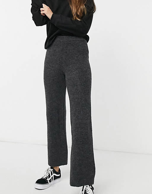 Topshop knitted trousers in slate grey | ASOS