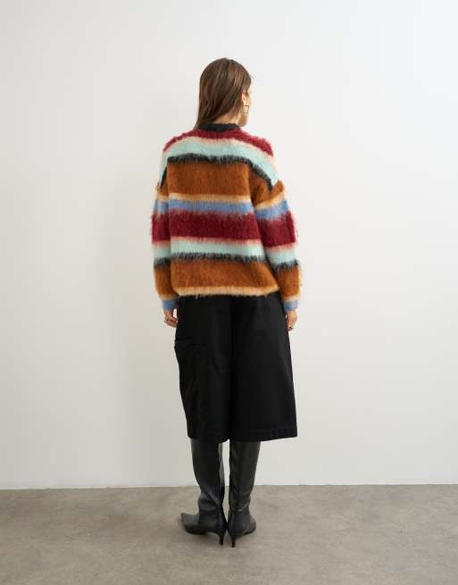 Topshop knitted ultra fluffy multi stripe sweater, 4 of 4