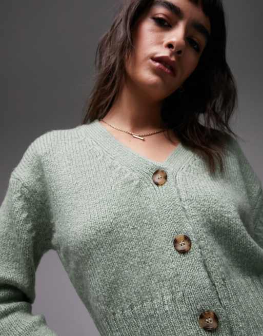 Topshop shop green cardigan