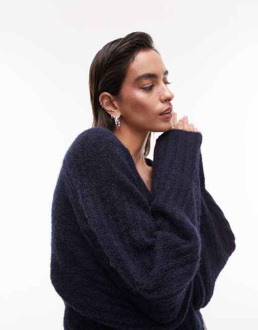 Topshop navy jumper top
