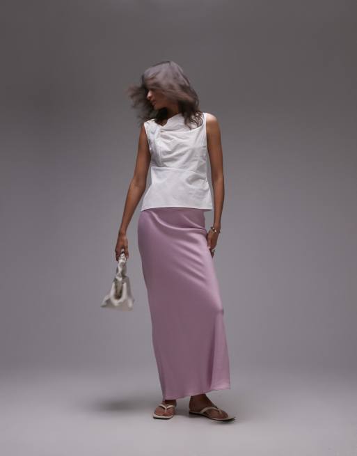 Topshop knot detail sleeveless cotton top in ivory, 2 of 4