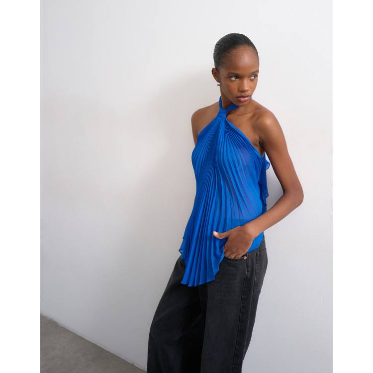 Huitrox Drape Halter Top ネイビー 209109593-1-cobalt?$n_750w$&