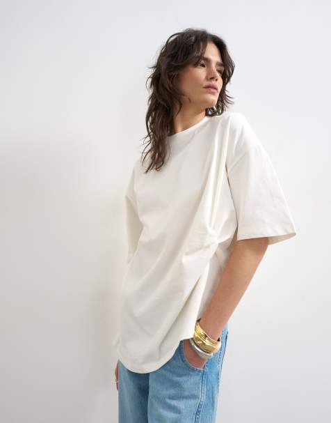 Topshop knot twist t-shirt in ecru - view 1