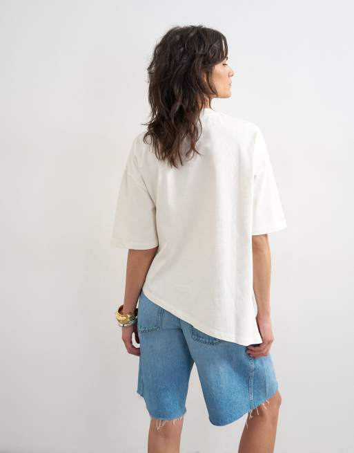 Topshop knot twist t-shirt in ecru, 2 of 4