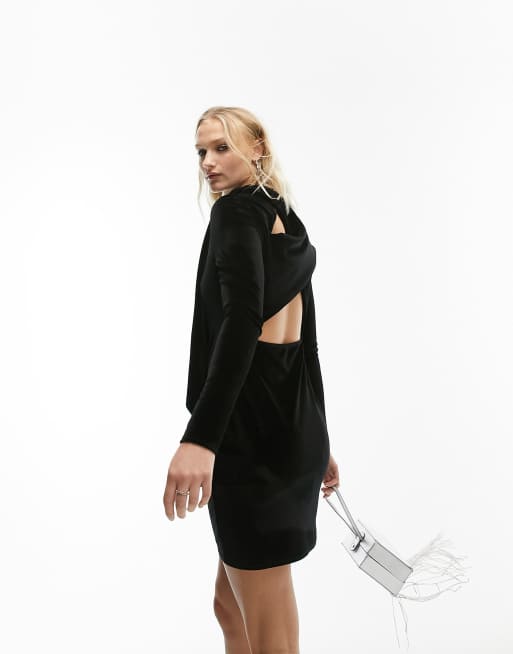 Topshop velvet cheap wrap dress