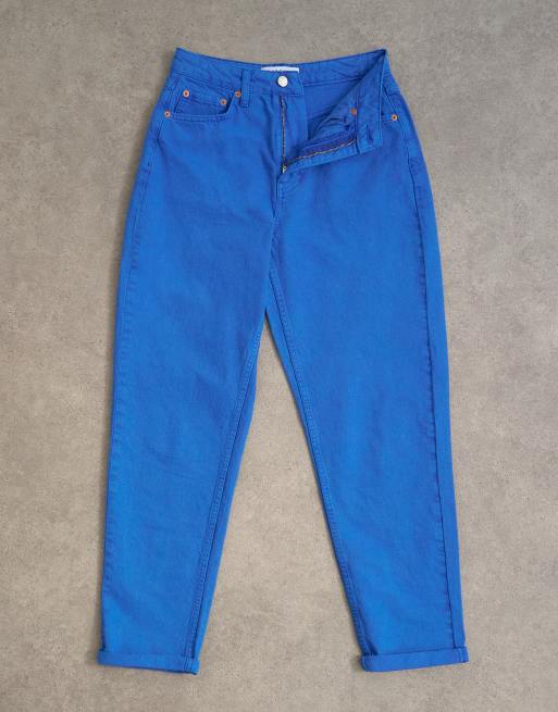 Topshop – Koboltblå jeans i mom-modell med hög midja och ledig passform, 6 av 8